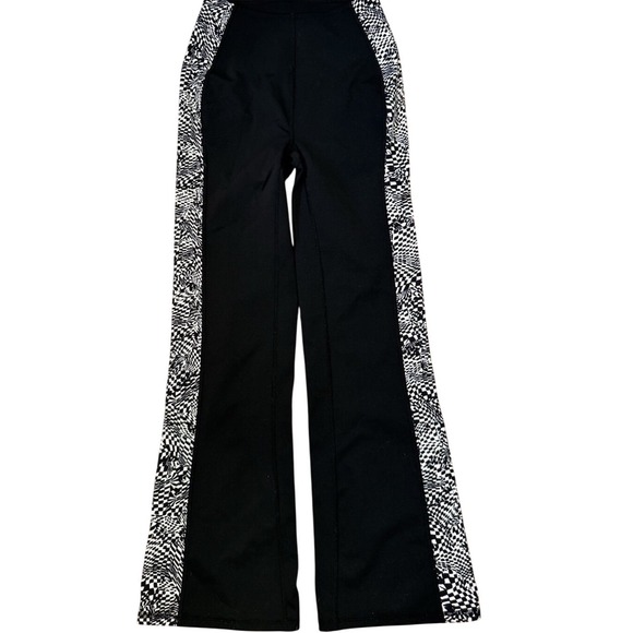 Free People Pants - Free People Movement Checkmate Flare Leggings Black White Stripe Pants Sz XS